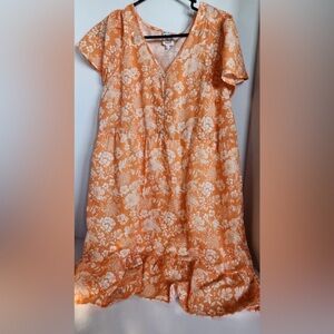 Floral Orange‎ Dress size L